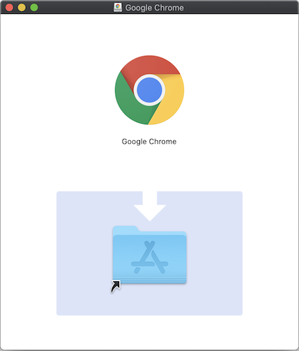 Glissez Chrome dans Applications