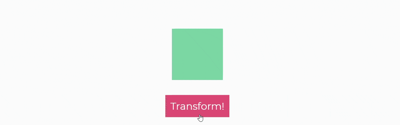 Une animation d'un carré qui devient un rectangle allongé