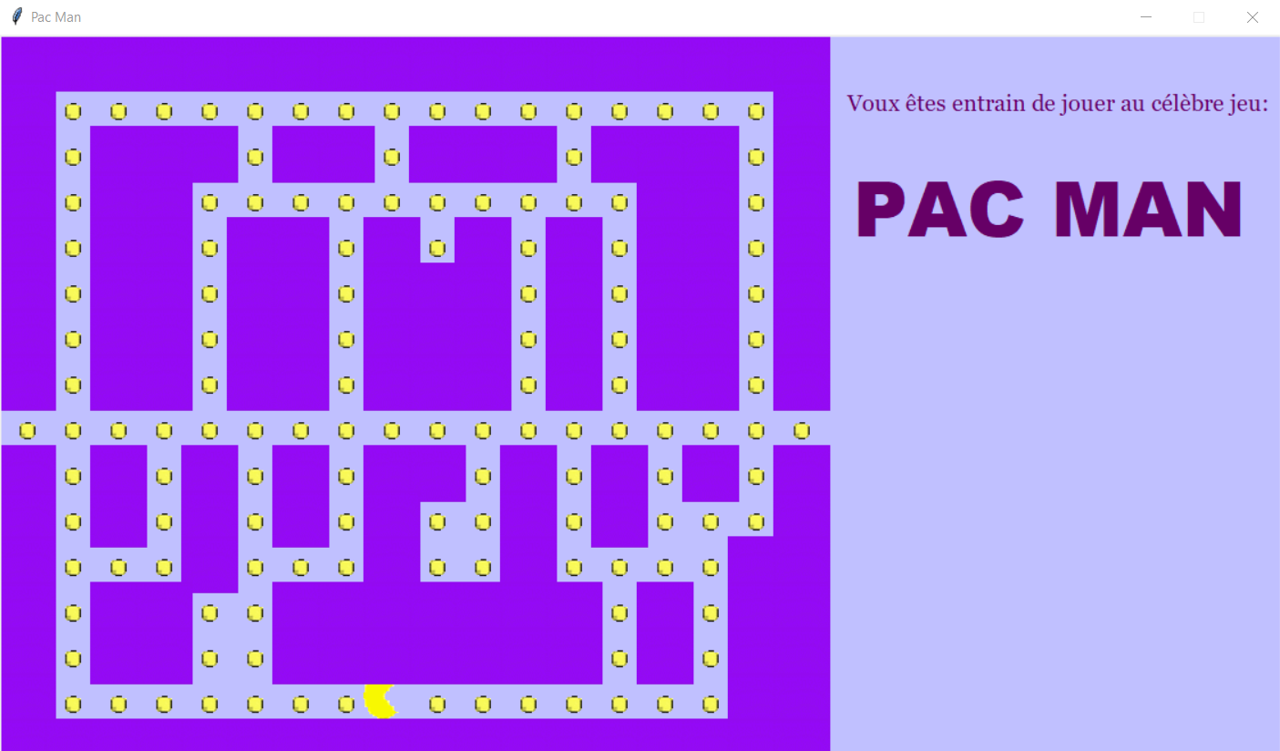 Version simplifiée de Pac Man. - Version simplifiée sans les fantômes ...