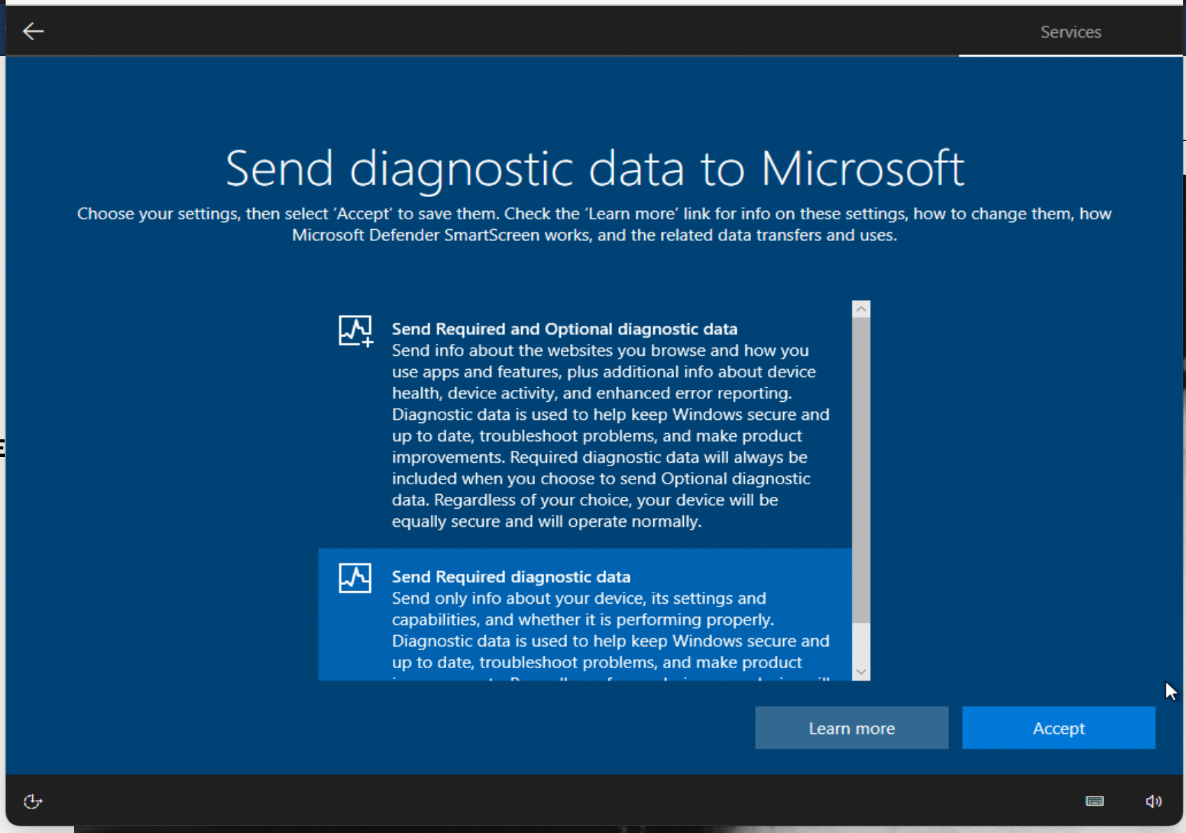 Send diagnostic data to Microsoft