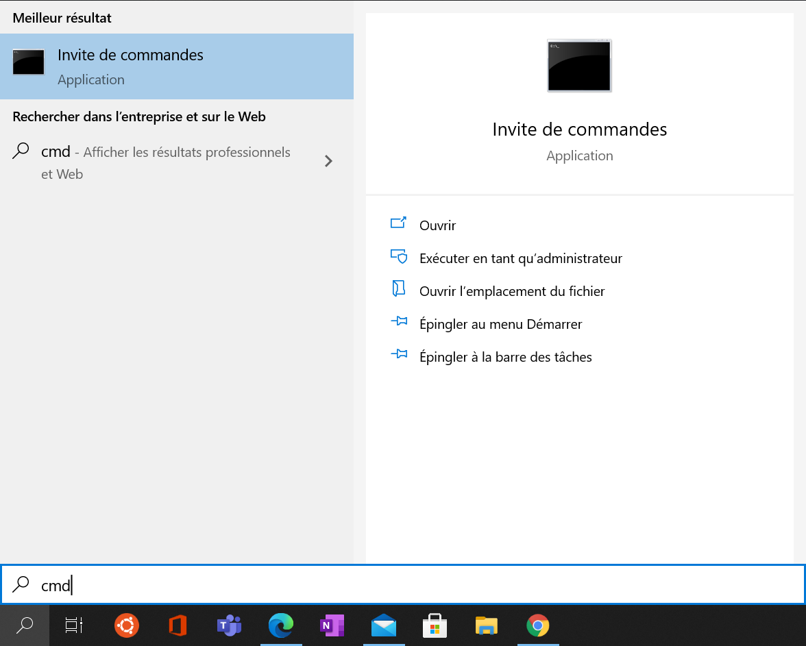 Accédez à l’invite de commande sous Windows 10