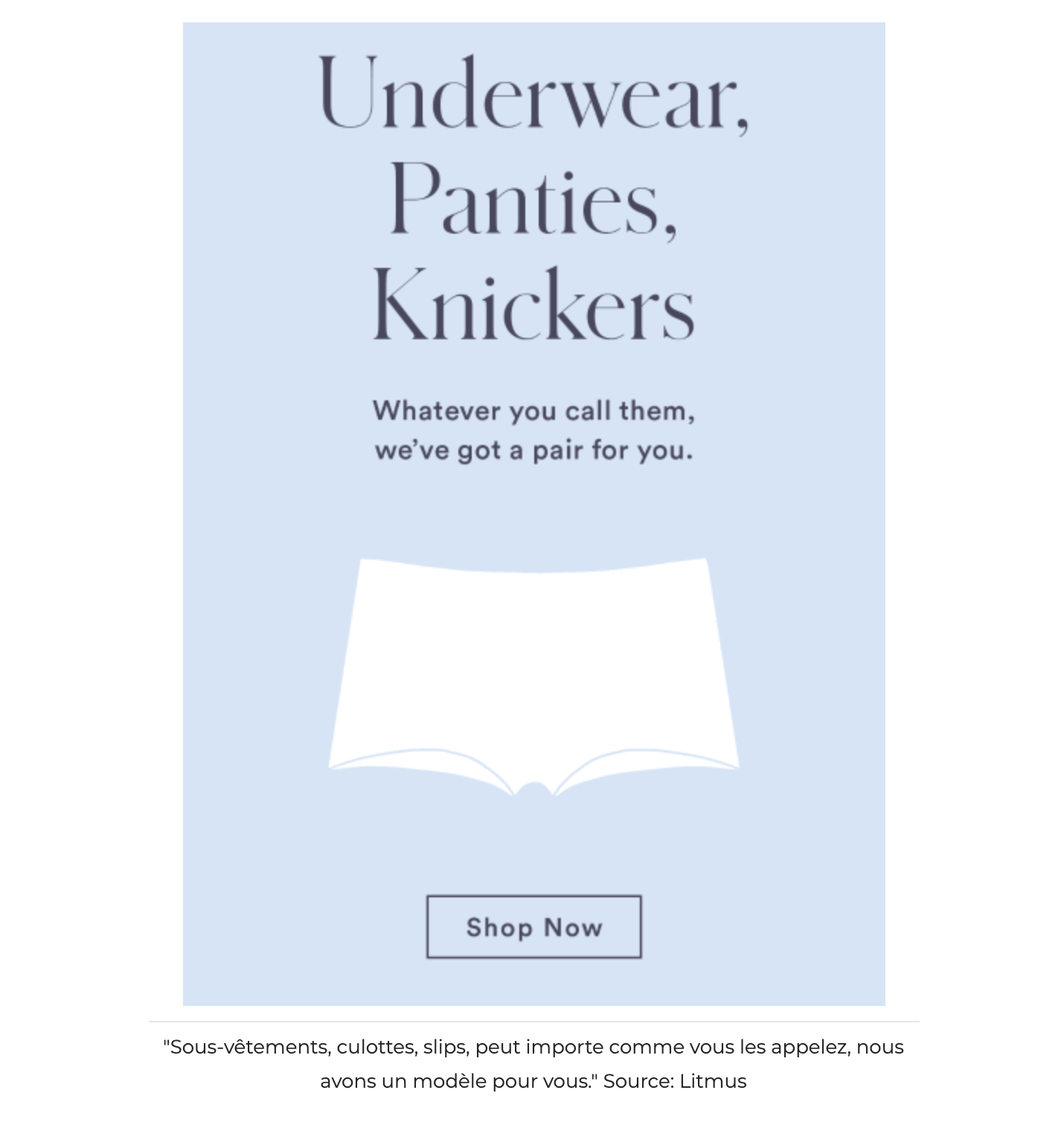 a poster that reads underwear panties knickers whatever you call them we've got a pair for you over an image of underwear