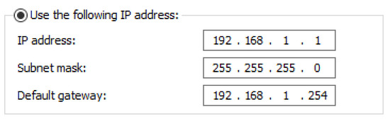 A screenshot of the static IP address option where you can put in a specific IP address.