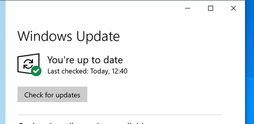 A screenshot of the Windows Update menu. It includes the status of your computer, when you last checked for updates, and a button to check for updates.