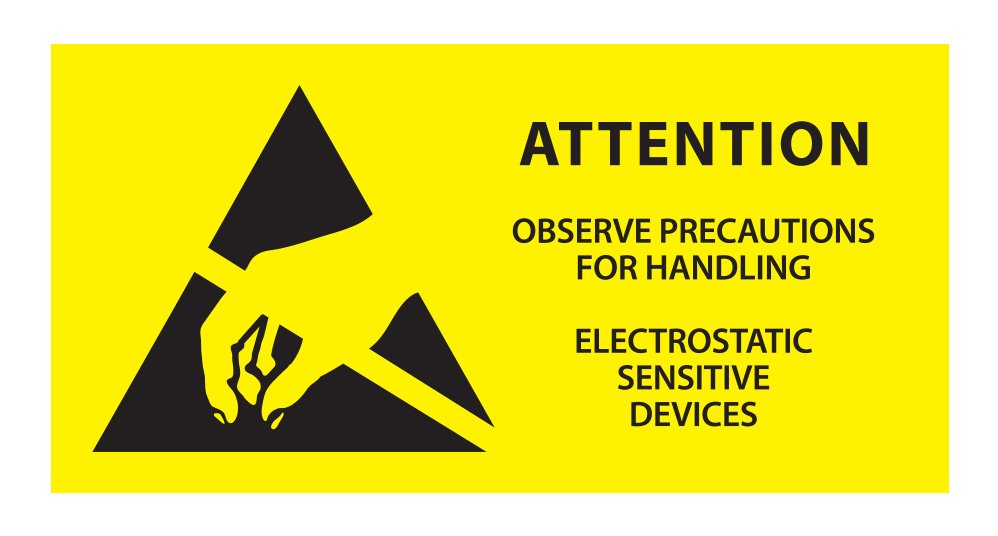 Electrostatic warning label