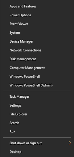 Computer Management is the eighth option in the menu.
