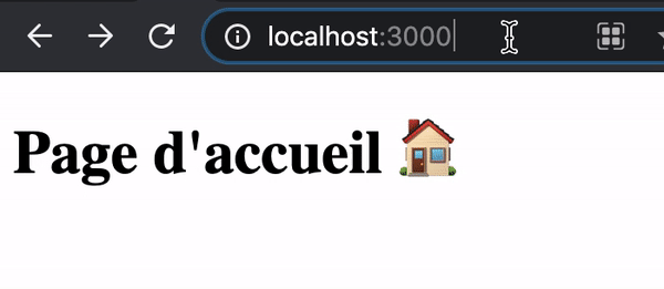 Quand on met l’adresse de notre page questionnaire, localhost:3000/survey, elle s’affiche bien