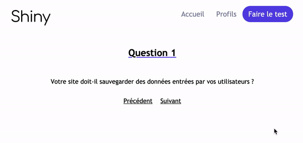 Votre application affiche bien la question souhaitée.