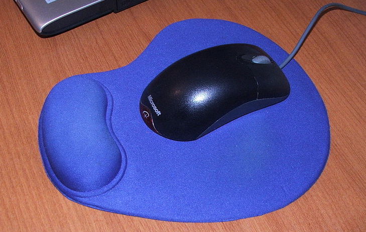 Mouse pad with wrist rest.