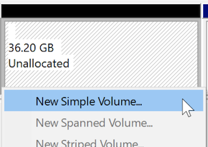 New Simple Volume option from menu