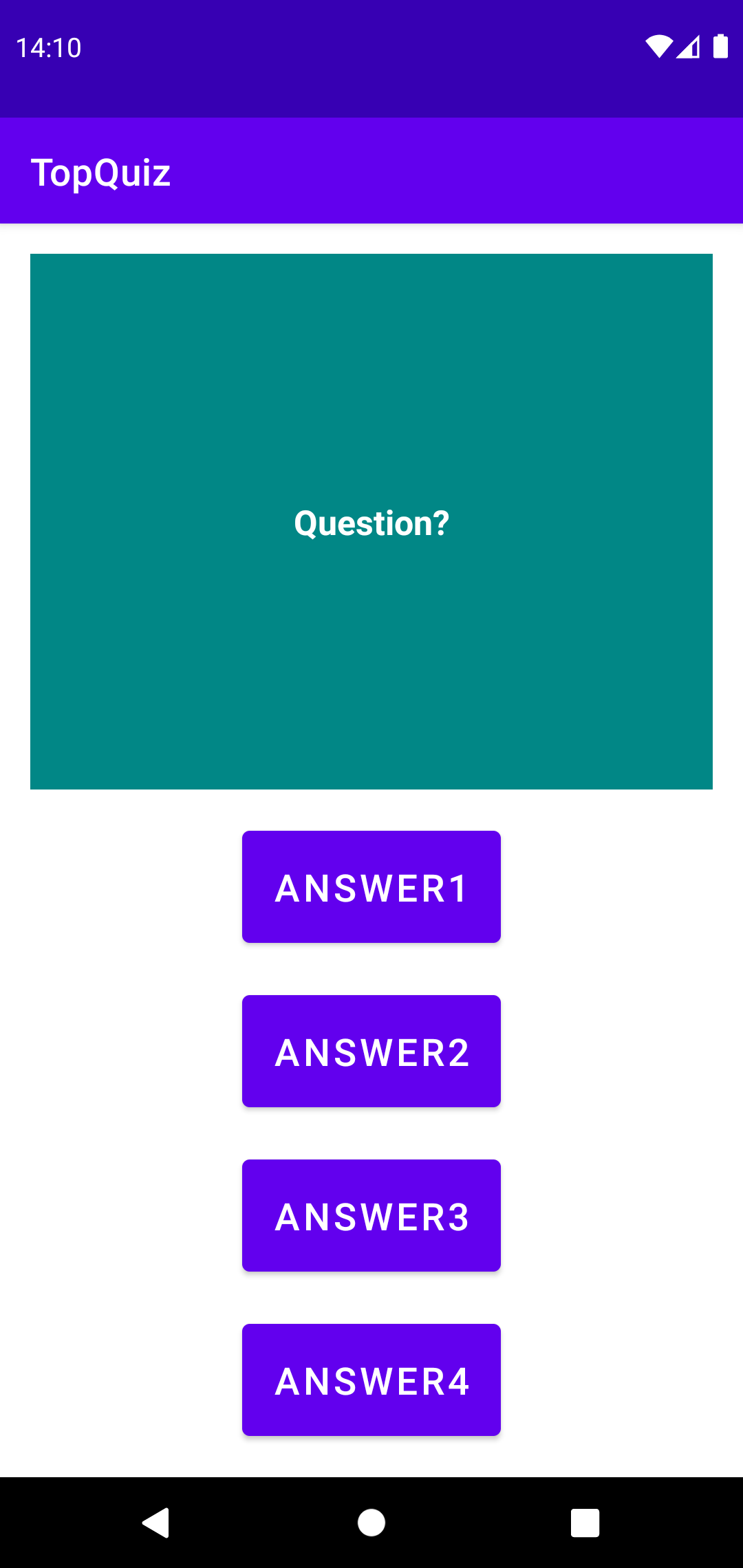 L'interface de la nouvelle activité que vous devriez obtenir