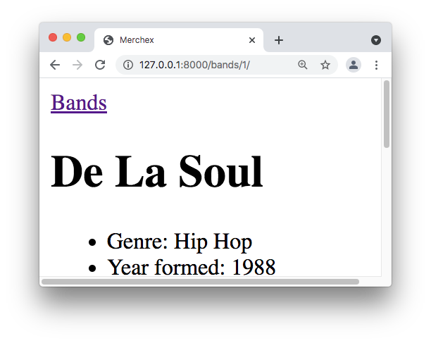 At the top of the De La Soul page is the word Bands, hyperlinked.