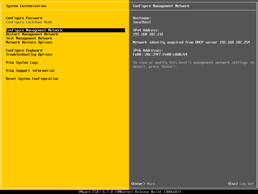 The network configuration setting are selected to manage the network