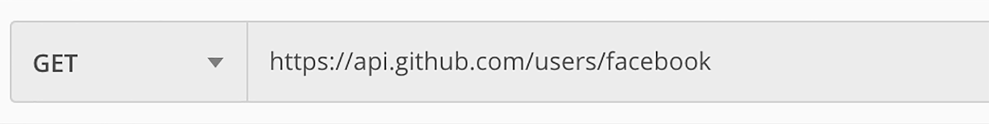 L’URL d’une requête complète comprend le nom de domaine : api.github.com, et l'URI (le chemin de la ressource) : /users/faceboook
