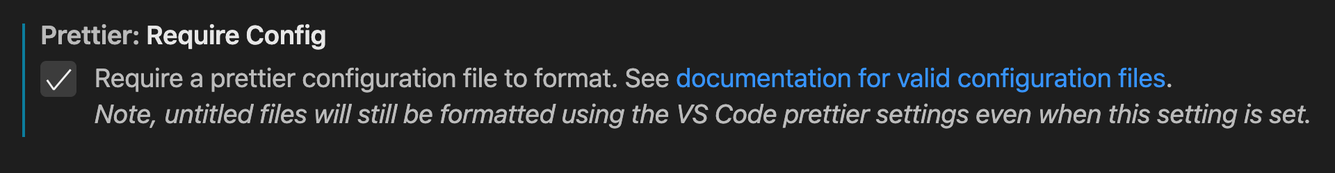 Activate this option in your settings to only format files that have a Prettier config