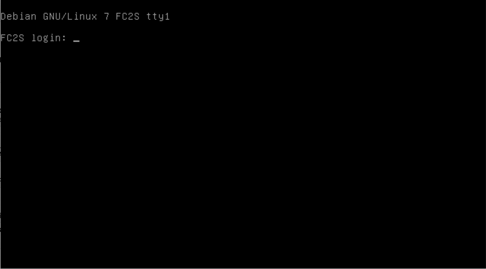 Interface d'une console avec du texte blanc sur fond noir.