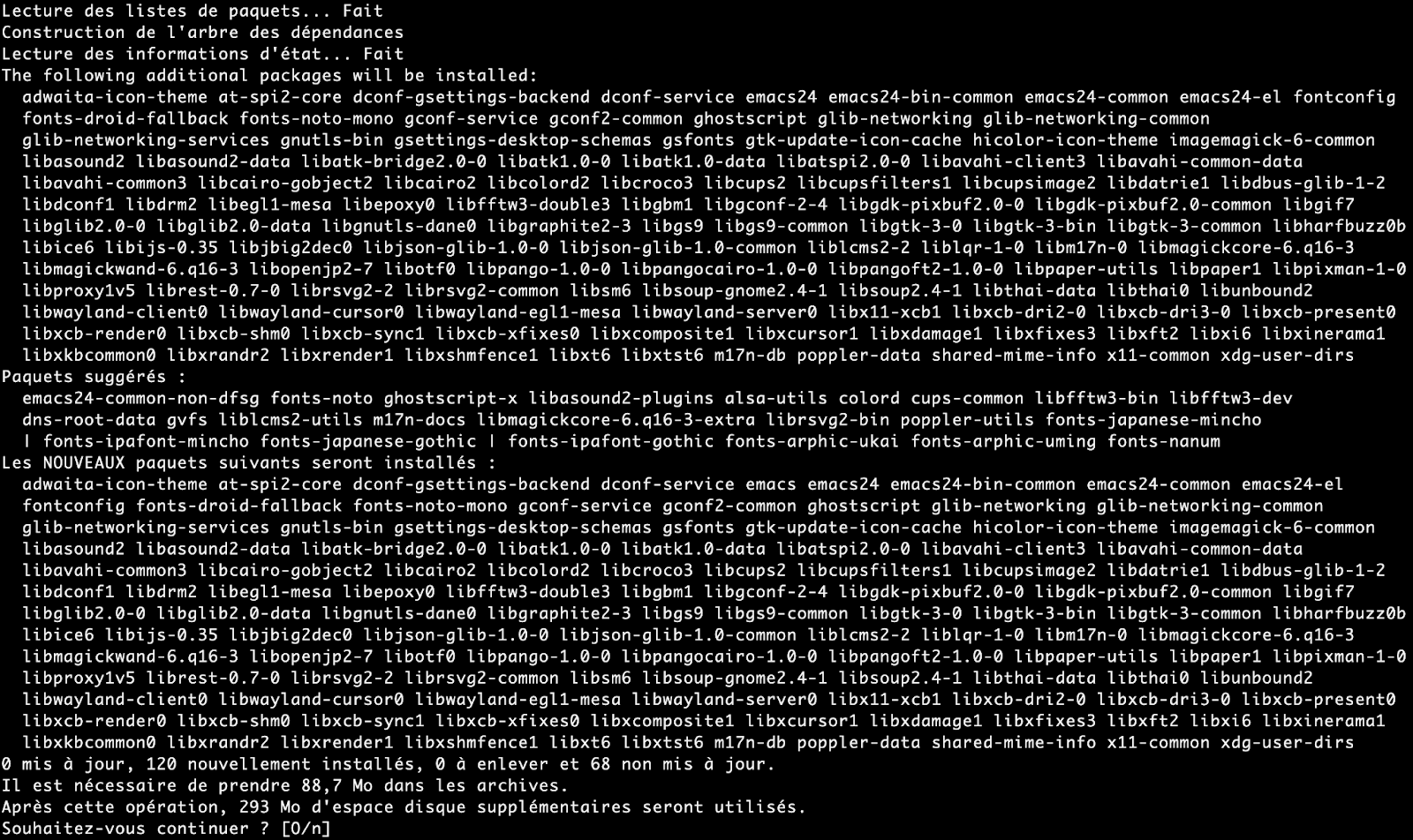 Liste des dépendances pour une installation sur une Debian 10 minimale
