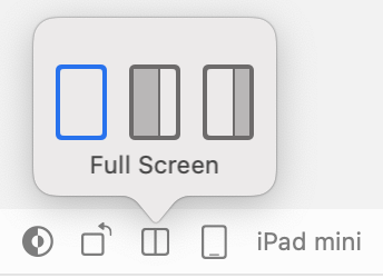 Le bouton pour adapter l'écran sur iPad