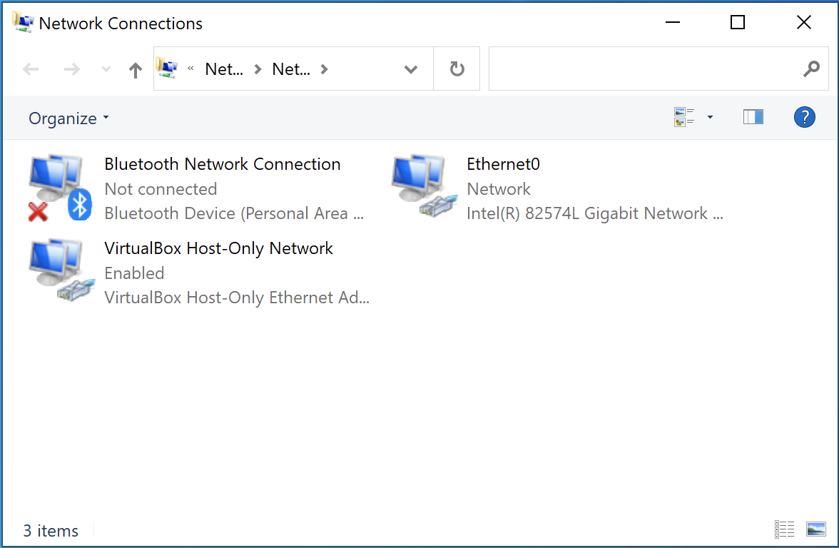 Network connections in Windows 10
