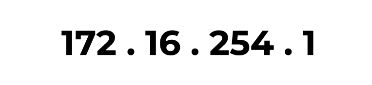 Example of an IPv4 address. The address is comprised of 4 parts separated by a dot.