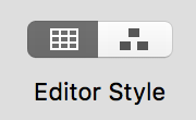 Editor Style se trouve en bas à droite de l'interface