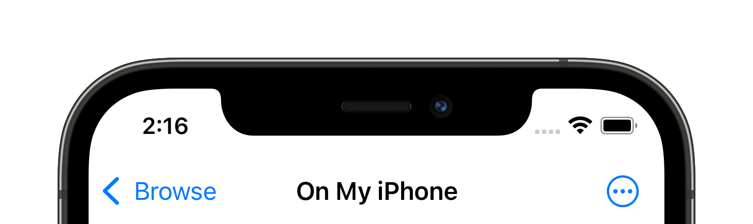 La barre de navigation sur un iPhone sans titre large