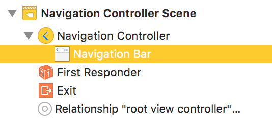Sélection de Navigation Bar dans le Navigation Controller
