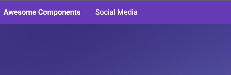 Un en-tête violet, contenant le titre de l'application et le lien vers Social Media