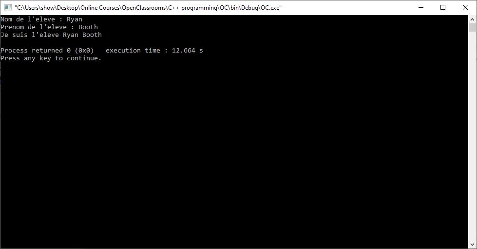 [Résolu] Classes et cin en C++ par Sergentdeveloppeur - OpenClassrooms