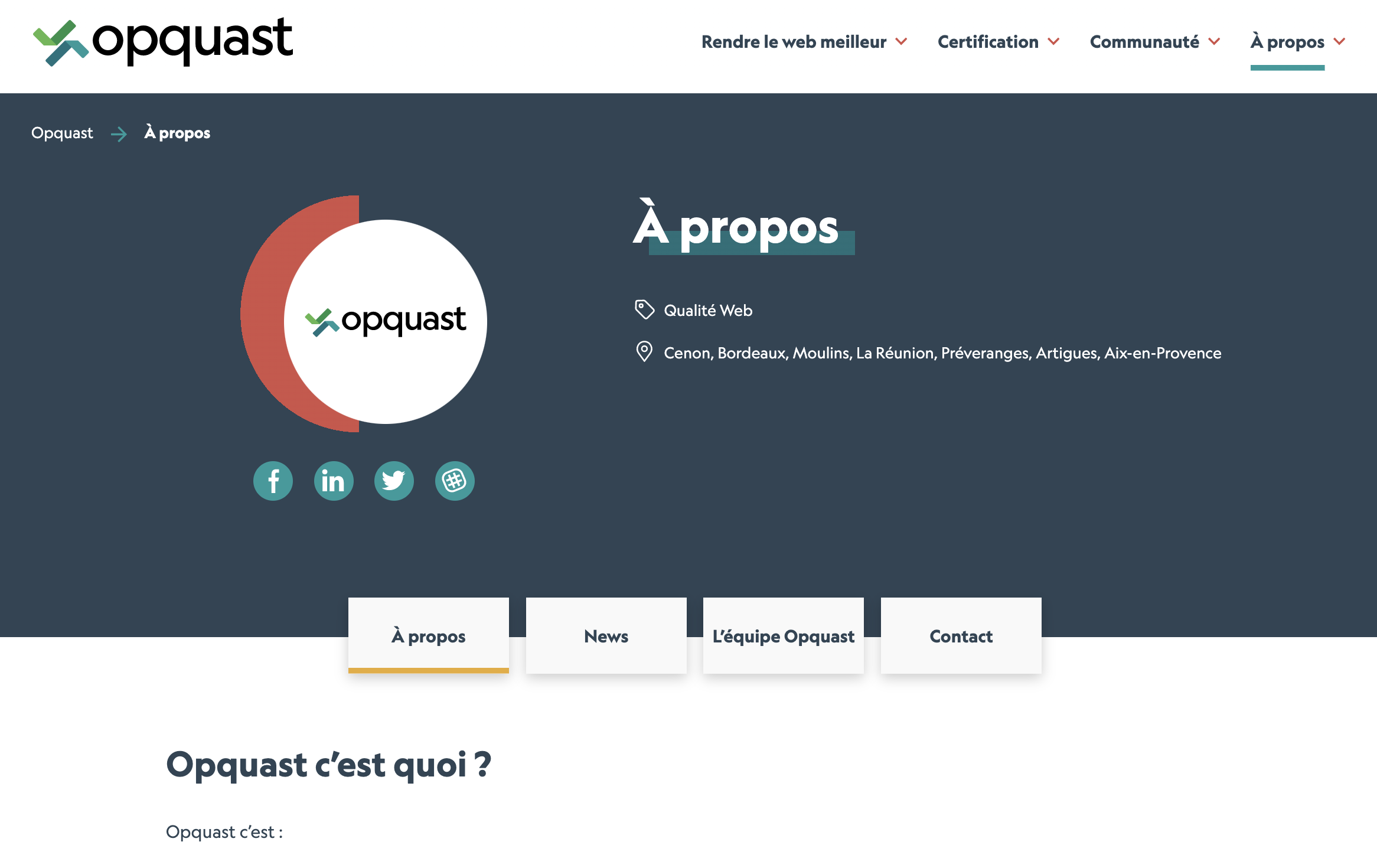 Sur le site opquast.com, l’audit des pages de rubrique nécessite deux pages d’échantillon, pour refléter les deux structures de contenu différentes selon la rubrique