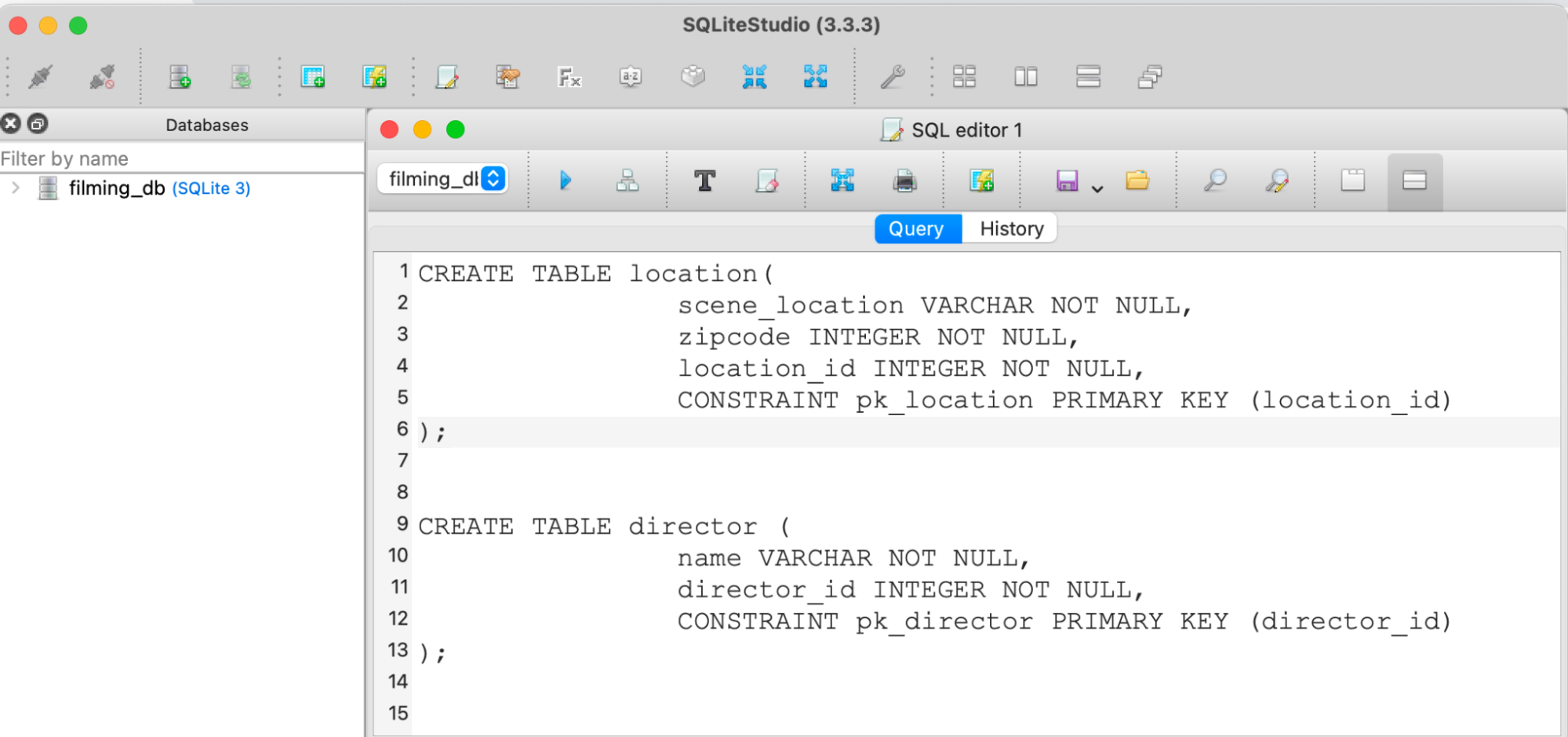 Run the SQL code