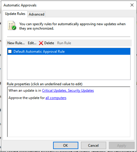 Automatic approval for certain updates