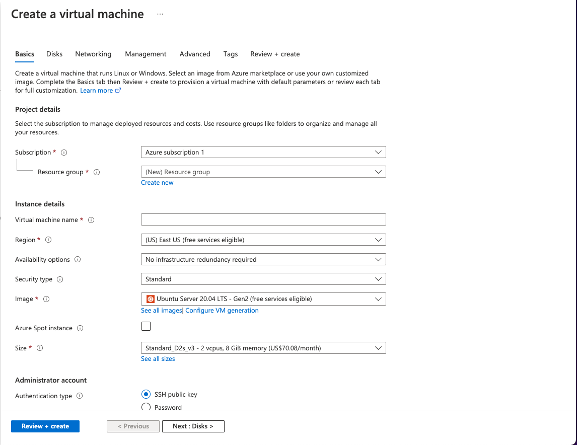 Creating a virtual machine