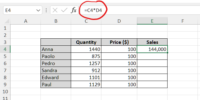 Check your first formula in the formula bar