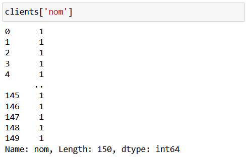 Transformation d'une colonne du type object vers le type integer : les nom deviennent des 1