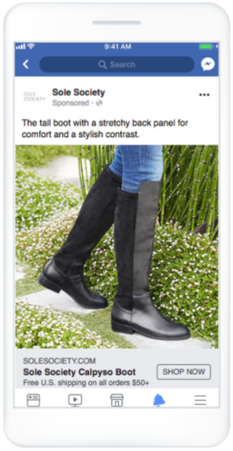 Screenshot of a mobile ad selling rain boots