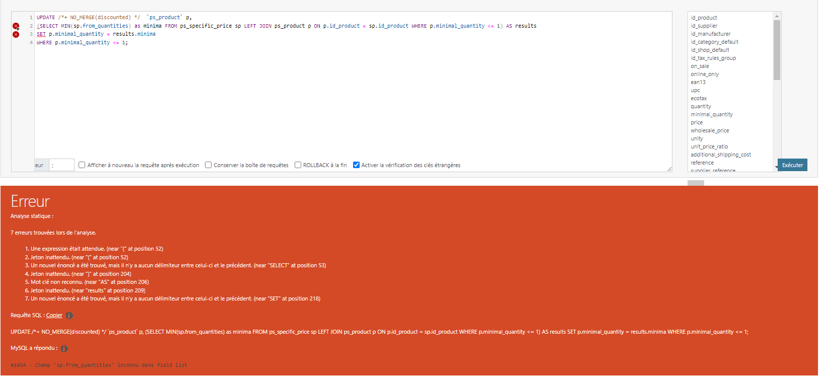 [Résolu] UPDATE avec une SELECT query - mysql par Shonen17 - OpenClassrooms