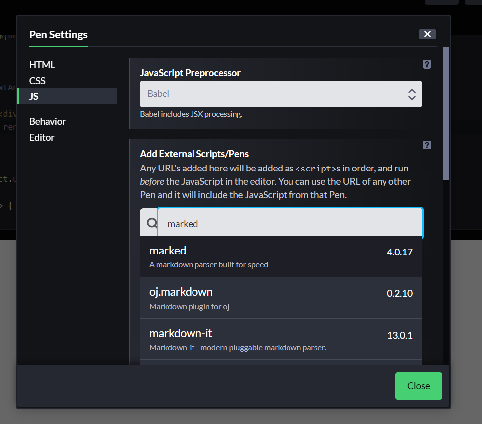 Importer marked.js sur codePen par Tortue_Ninja page 1 OpenClassrooms