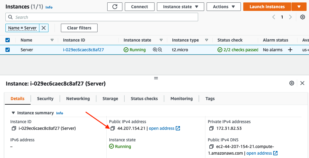 You can click on the IP for the instance to get to the Elastic IP address configuration