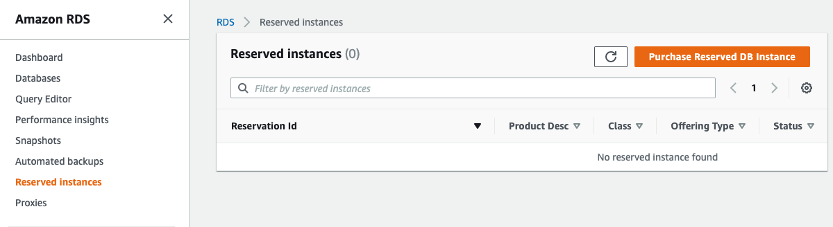 Purchasing a reserved instance