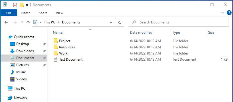 Documents folder structure