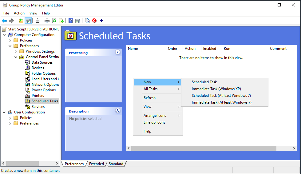 Create scheduled task
