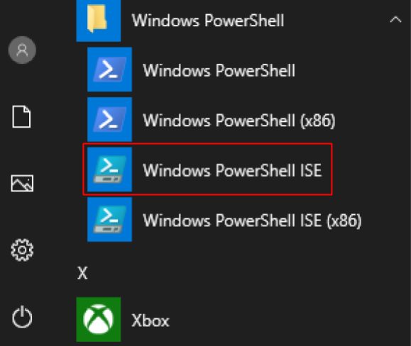 Windows PowerShell ISE running in Windows 10