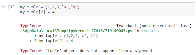 Attempt to modify a tuple - failed!