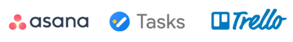 The Asana, Google Tasks, and Trello logos.