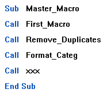A macro which calls several other macros