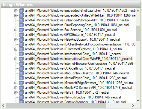 Une liste des Composants de Windows