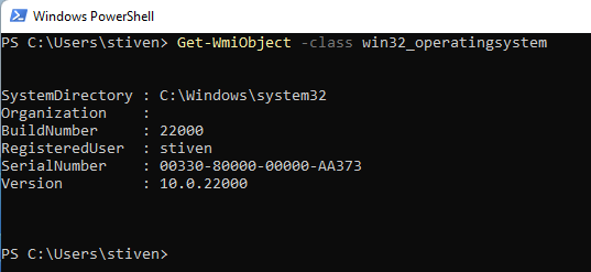 Get-wmiObject -class win32_operatingsystem