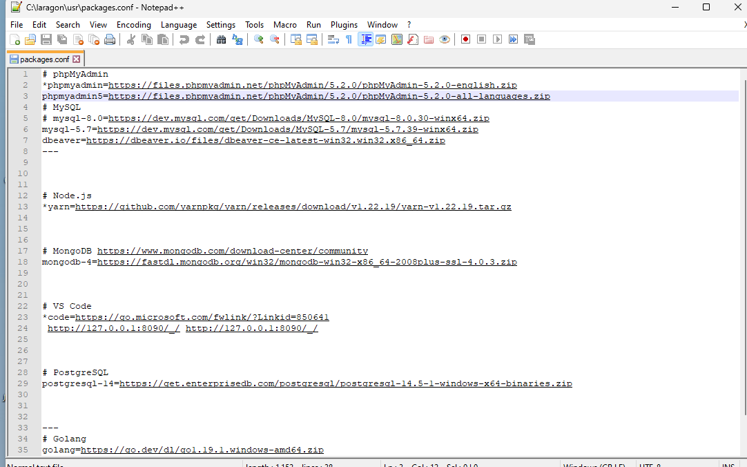 laragon phpmyadmin default password